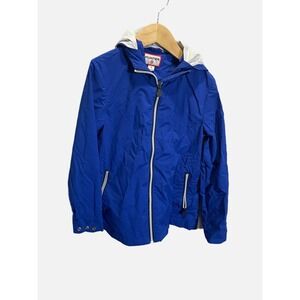 Hunter for Target Windbreaker Jacket Kids Small Blue Hooded Full Zip Rain Coat